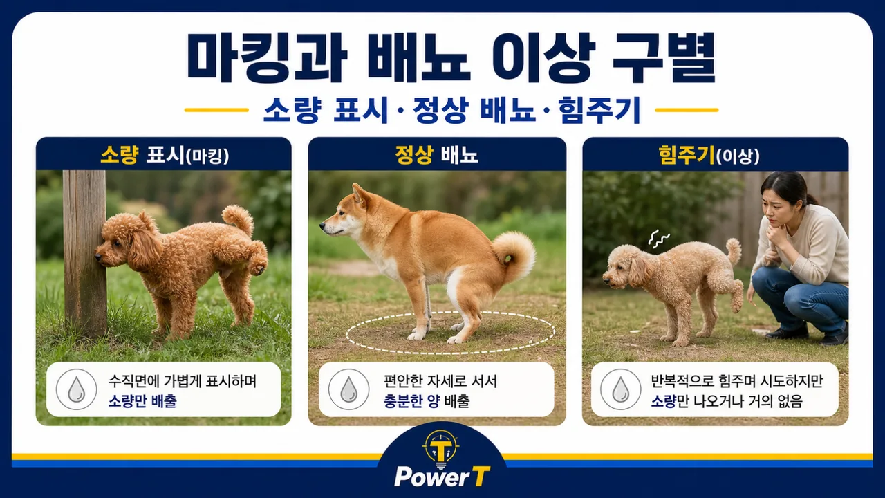 강아지 마킹과 배뇨 이상 차이