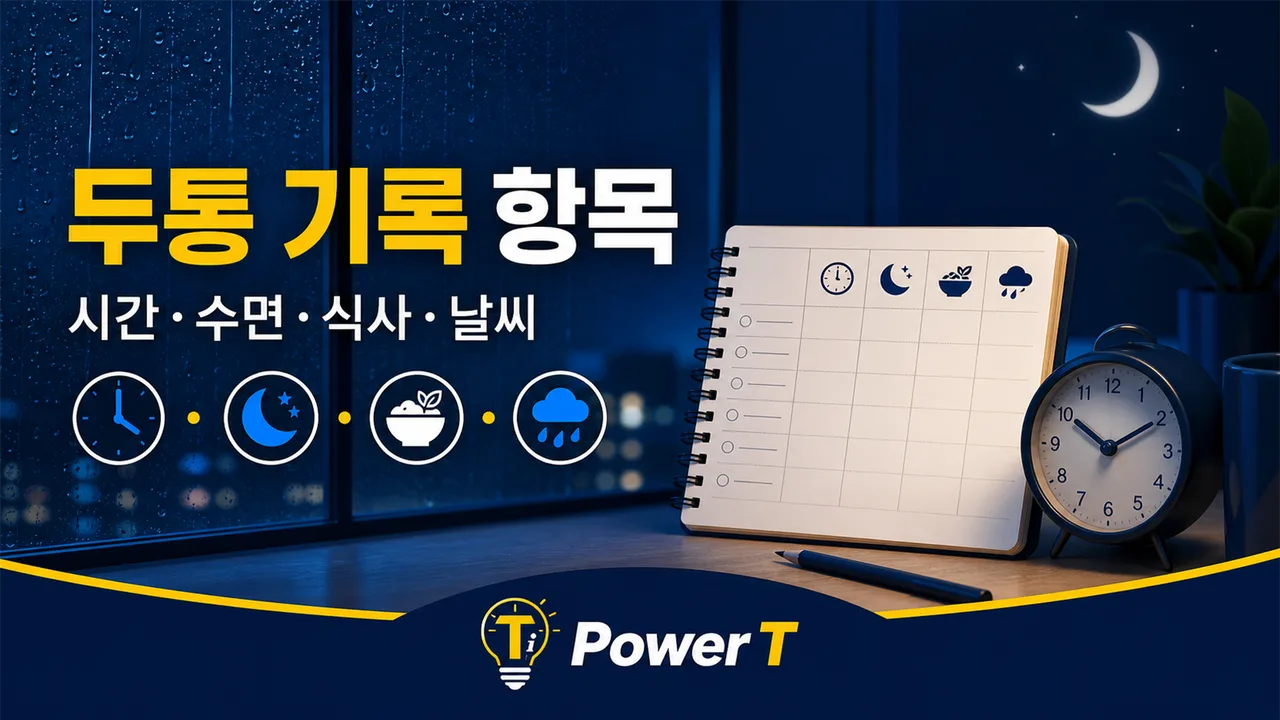 장마철 두통일기에 기록할 항목