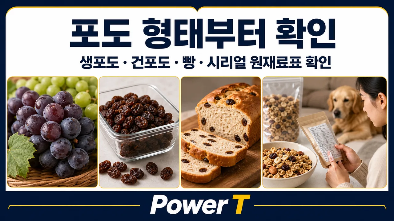 강아지 포도 건포도 식품 형태 확인