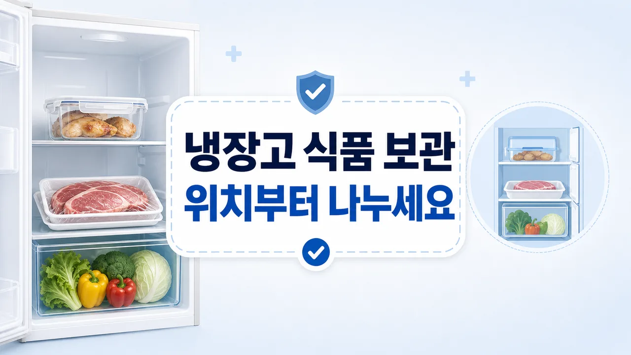 냉장고 안에서 날고기와 조리된 음식을 분리 보관하는 방법