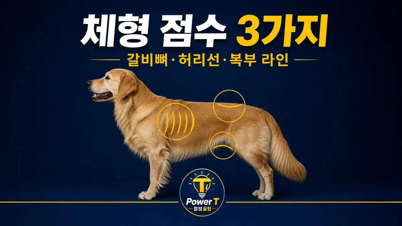 강아지 체형 점수 확인에 쓰는 갈비뼈와 허리선 기준