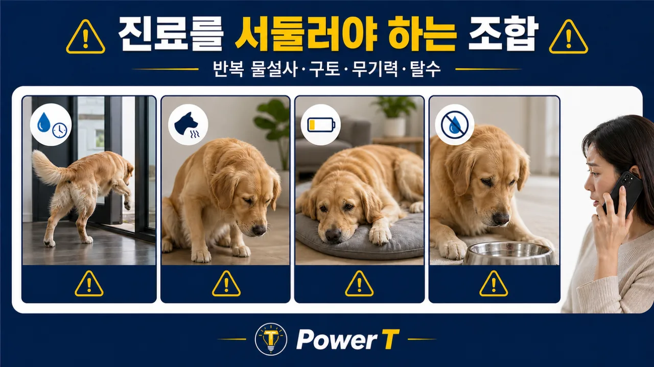 강아지 설사 진료를 서둘러야 하는 신호