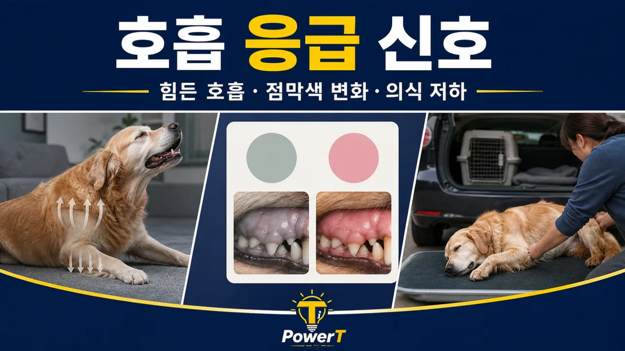 강아지 호흡곤란 응급 신호