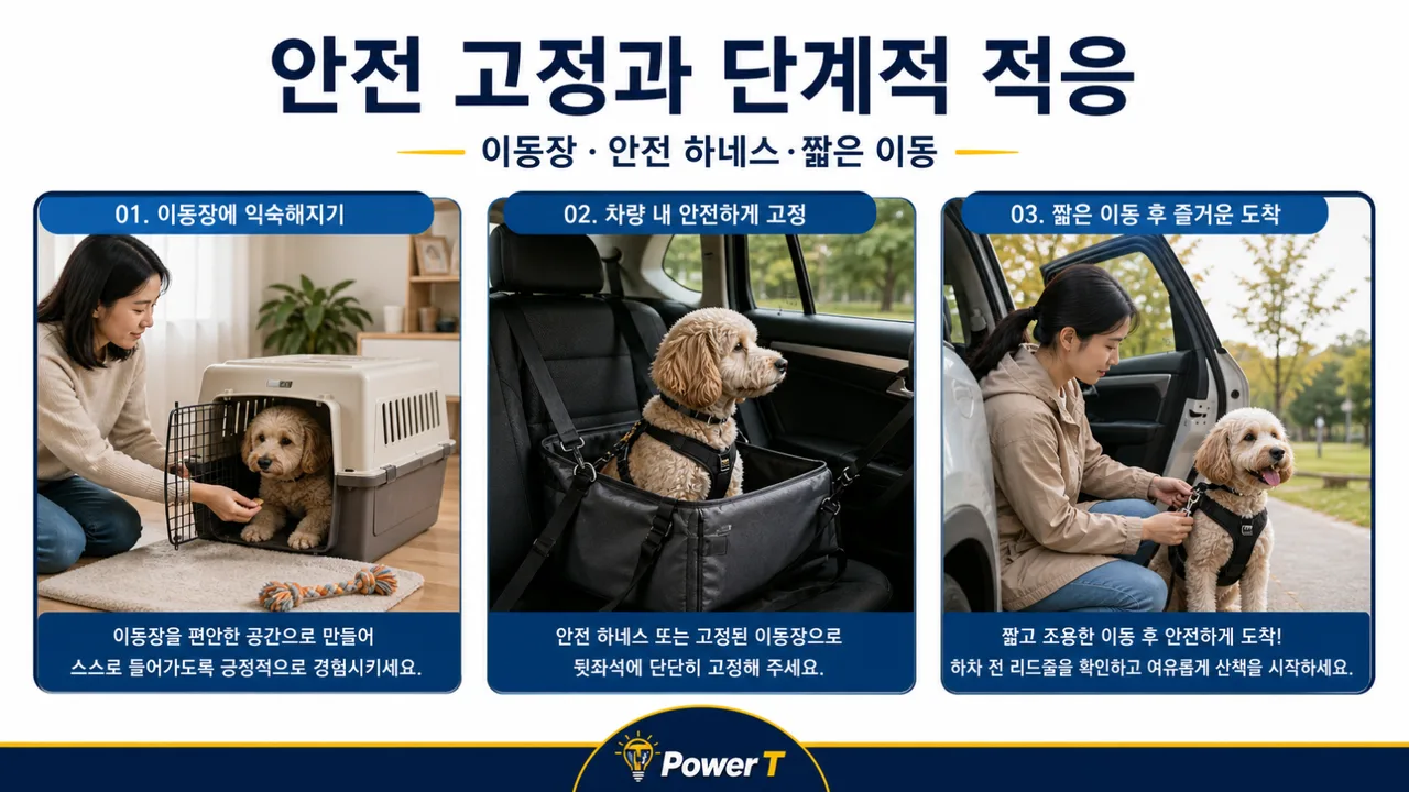 강아지 자동차 안전 이동 준비