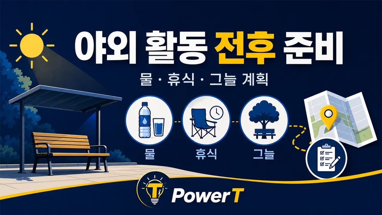 야외 활동 전후 수분과 휴식 준비