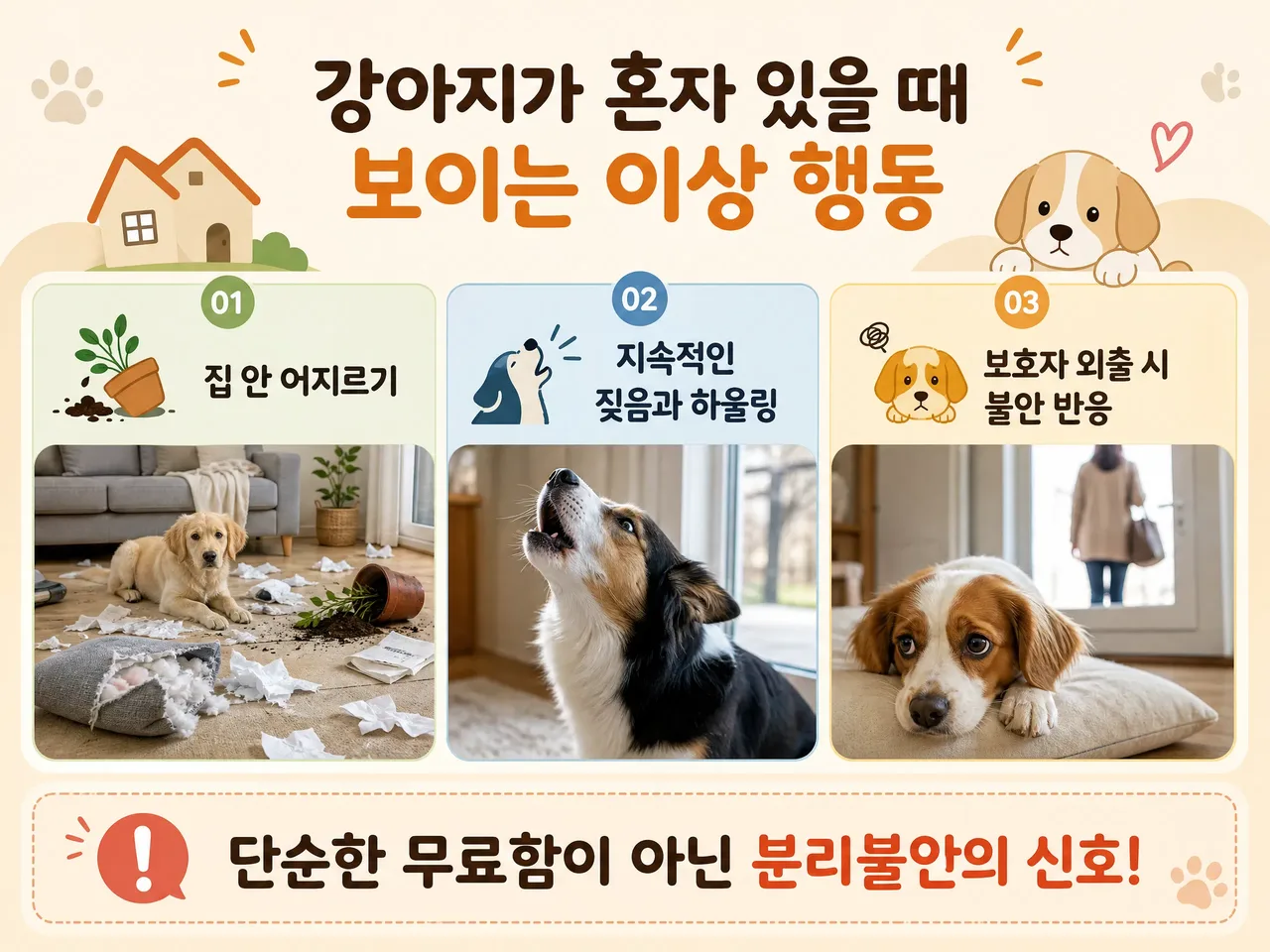 강아지 분리불안 초기 증상 , 강아지가 혼자있을때 보이는 이상행동